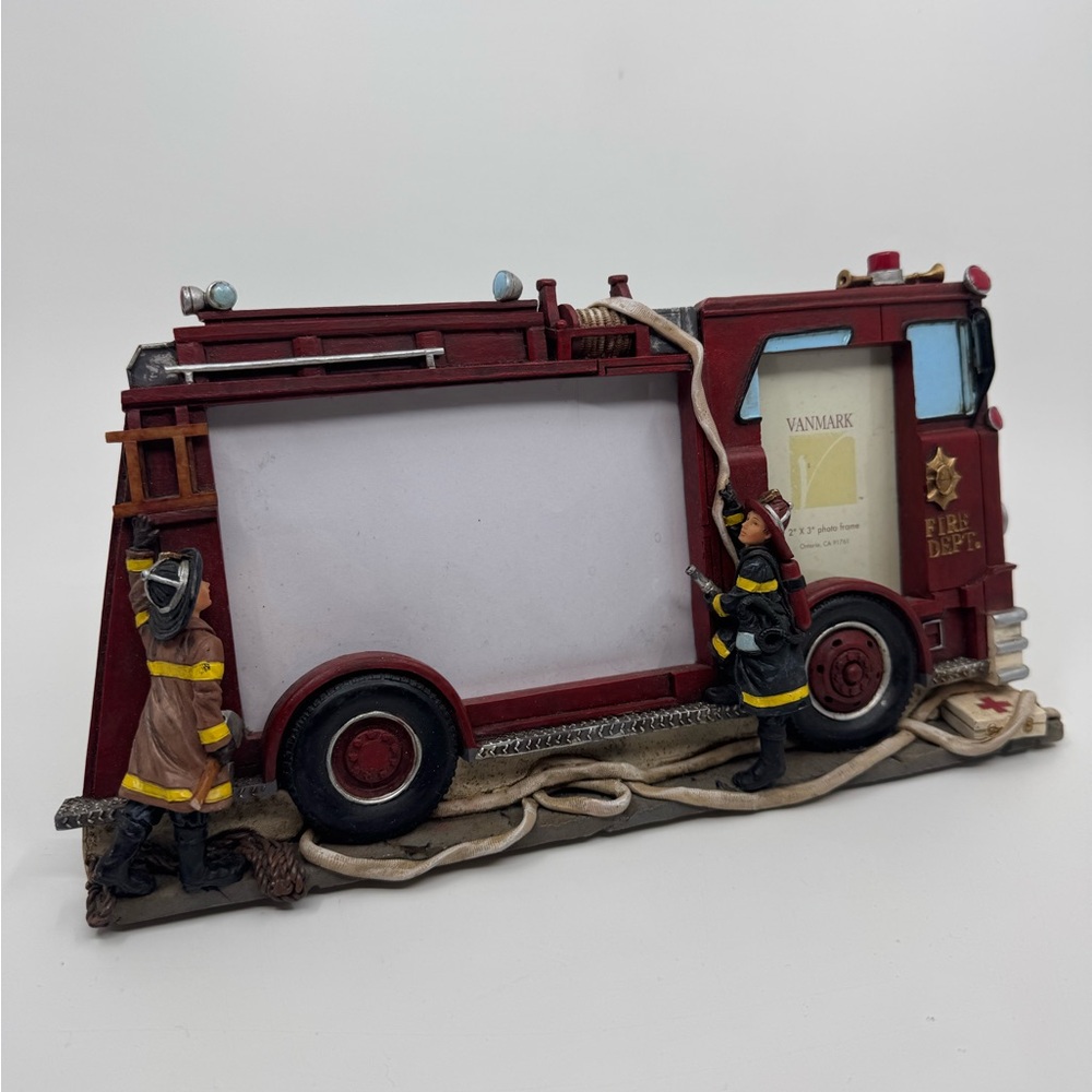 Vanmark “Red Hats of Courage” Firetruck Picture Frame